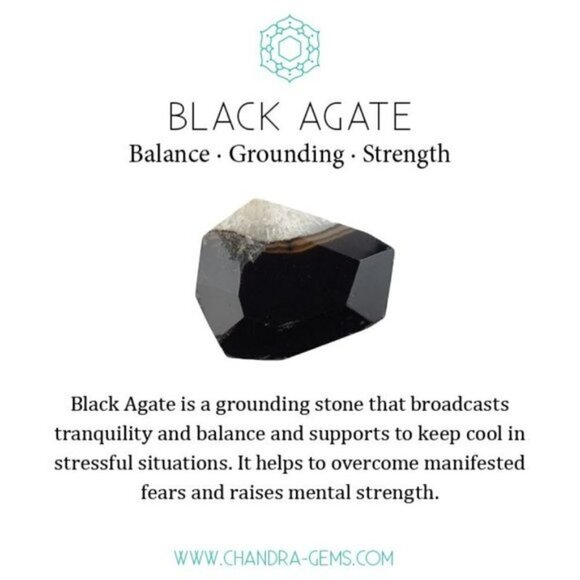 Massive Protection Bracelet: Black Agate + Quartz ~ Balance Energy & Chi Flow - Picture 4 of 11
